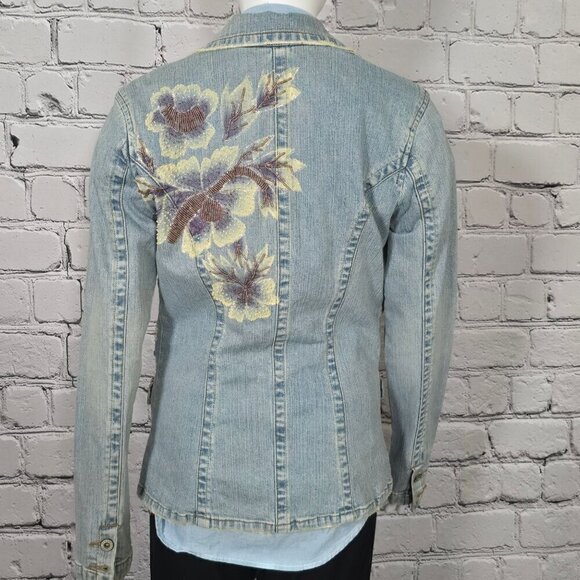 Z.Cavaricci Beaded and Sequin Jean Blazer, Women's Medium - Picture 3 of 14